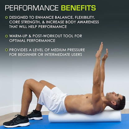 ProsourceFit Flex Foam Rollers for Muscle Massage, Physical Therapy, Core & Balance Exercises Stabilization