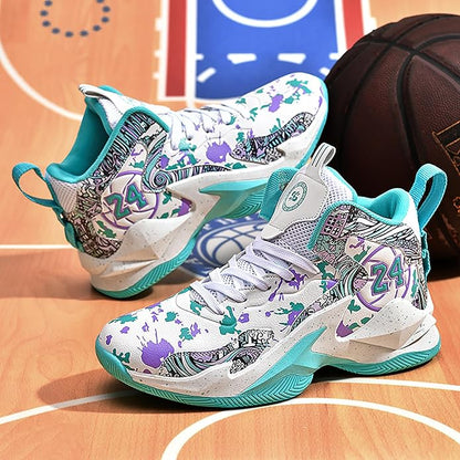 Boys Basketball Shoes Breathable Indoor Athletic Shoes Youth Outdoor Fashion Sneakers Comfortable Basketball Shoes for Girls