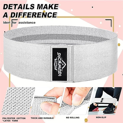 Fabric Resistance Bands for Working Out, 6Pack Non-Slip Exercise Bands for Women and Men, Fabric Booty Bands for Home, Fitness, Pilates, Stretching