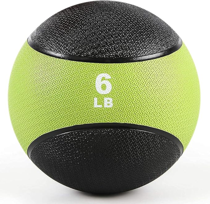 RitFit Weighted Medicine Ball - Non-Slip Rubber Shell & Dual Texture Grip - Workout Exercise Ball for Core Strength, Balance Training, Coordination Fitness - Multiple Weights & Colors