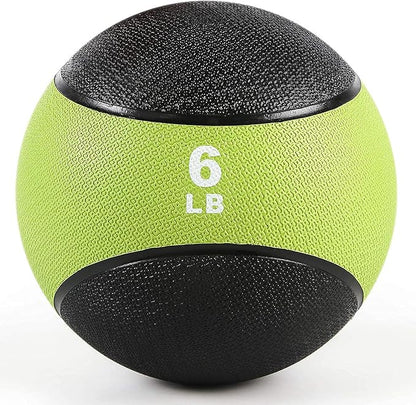 RitFit Weighted Medicine Ball - Non-Slip Rubber Shell & Dual Texture Grip - Workout Exercise Ball for Core Strength, Balance Training, Coordination Fitness - Multiple Weights & Colors