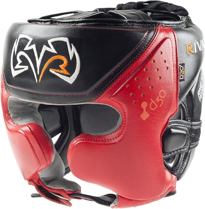 RIVAL Boxing RHG10 Intelli-Shock Headgear, D3O Front and Side Padding, Hook and Loop Back Adjustment with Lace on Top, and Anatomical Rear Head Pad Every Time