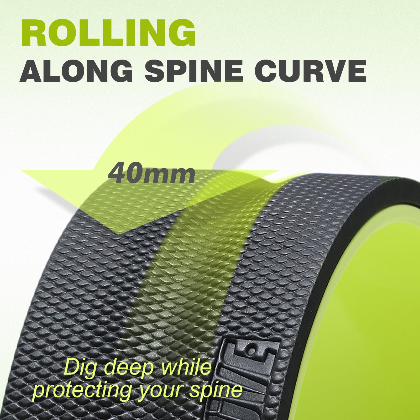 Back Roller Wheel - 3 Pack Yoga Foam Roller for Physical Therapy & Back Stretcher, Deep Tissue