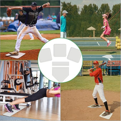 5-Piece Baseball & Softball Base Set, Thrown Down Sports Bases and Pitching Mount, Durable Rubber Field Bases for Kids & Adults for Indoor and Outdoor Softball, Baseball, and Kickball Practice