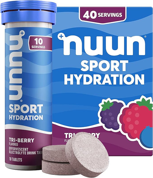 Nuun Sport Electrolyte Tablets with Magnesium, Calcium, Potassium, Chloride & Sodium, Gluten Free &