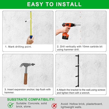 "Kipika Weight Plate Storage Rack - Wall Mounted Weight Plate Holder with Durable Steel Construction Organizer for Olympic Plates, 1000lb Capacity, Space-Saving for Home Gym"