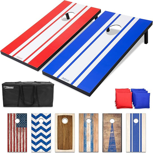 GoSports Portable Cornhole Sets, 8 Styles – Choose 4 x 2 ft or 3 x 2 ft - Boards Include 8 Bean