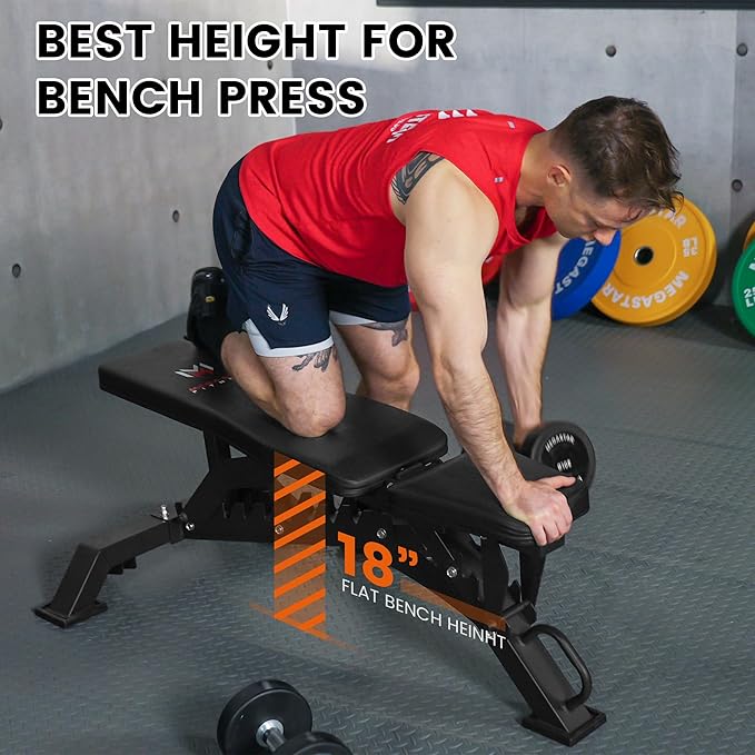 Adjustable Weight Bench, 1300lbs Capacity Heavy Duty Workout Bench for Home and Garage Gym, Multi-Position Backrest and Seat Strength Training Bench