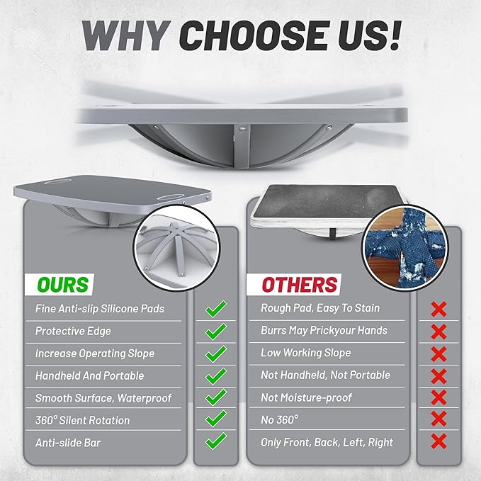 Advanced Wood Balance Board, 360 Degree Rotation and Tilt - Non-Slip 500 lbs Wobble Board for Standing Desk, Physical Therapy and Yoga Practice, Core Strength, Stability for Men, Women, Young and Old