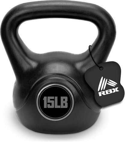 RBX Cement Kettlebell with Shock-Proof Plastic Coating for CrossFit Training