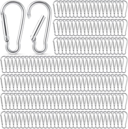 300 Pcs 2" Carabiner Bulk Spring Snap Hooks Bulk Aluminum Alloy Clip Keychain for Hanging Camping Hiking Traveling Fishing Outdoor Activities