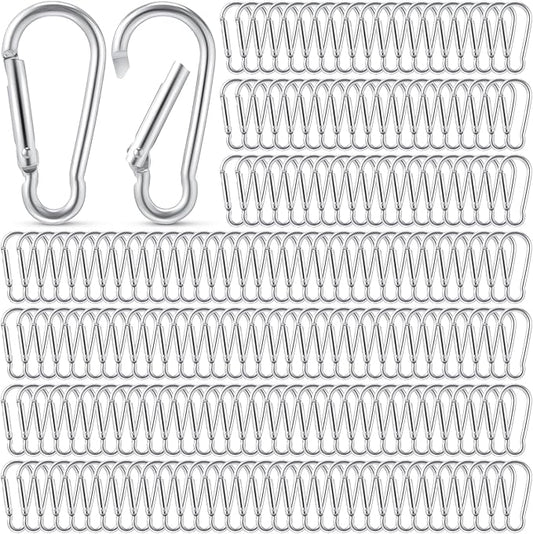 300 Pcs 2" Carabiner Bulk Spring Snap Hooks Bulk Aluminum Alloy Clip Keychain for Hanging Camping Hiking Traveling Fishing Outdoor Activities