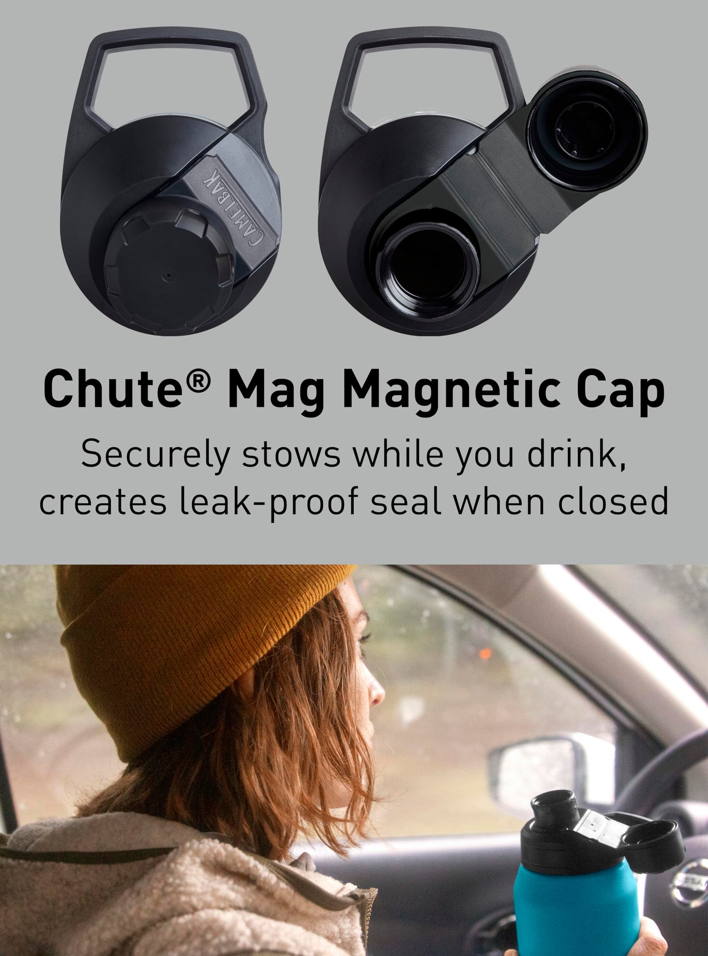 CamelBak Chute Mag Stainless Steel Water Bottle 32oz, Black