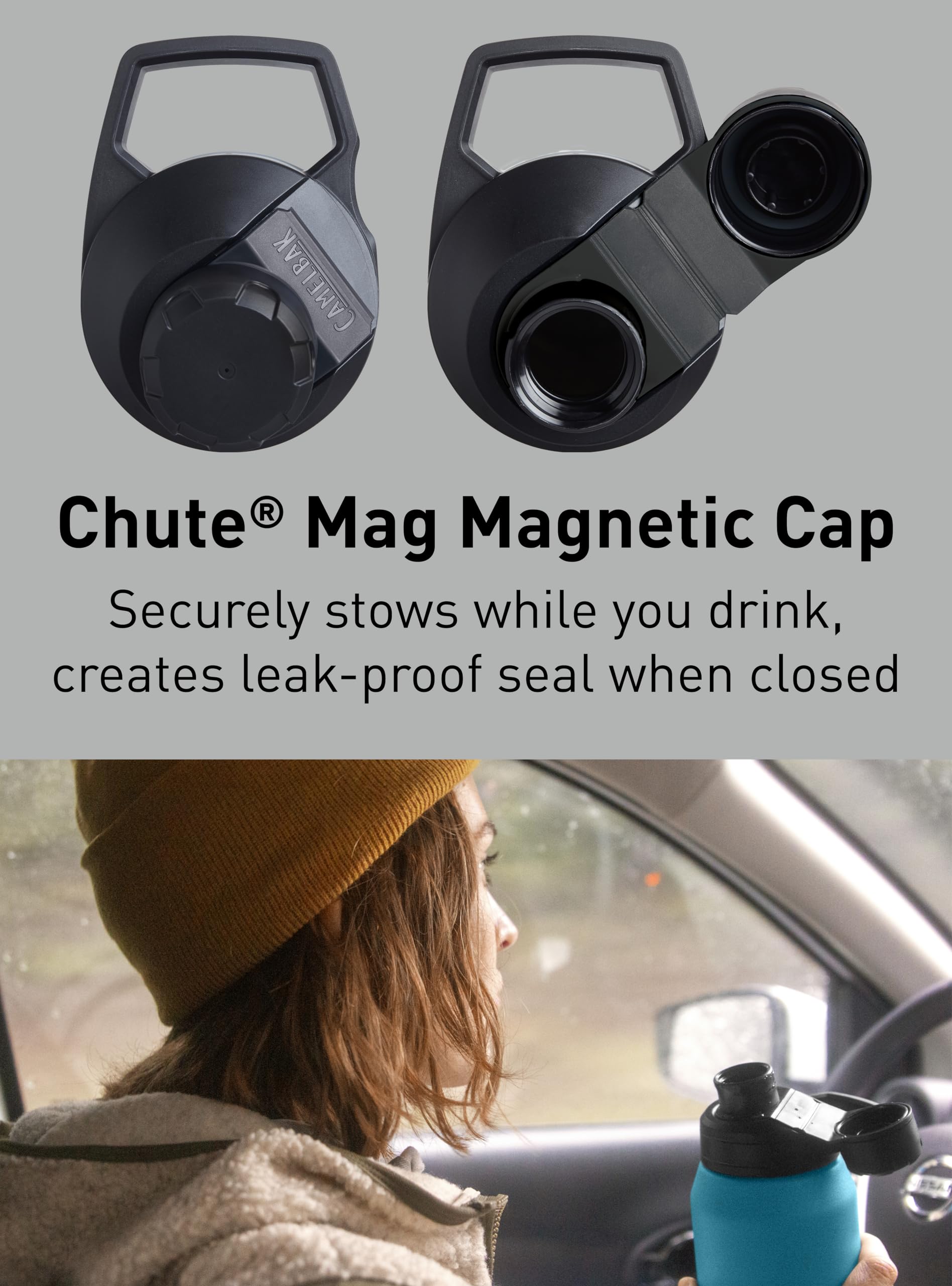 CamelBak Chute Mag Stainless Steel Water Bottle 32oz, Black