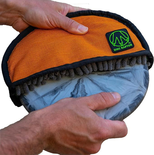The Original Disc Golf Cleaning Tool with Microfiber & Turf | Flying Disc Golf Towel Accessories & Equipment | Patented Design