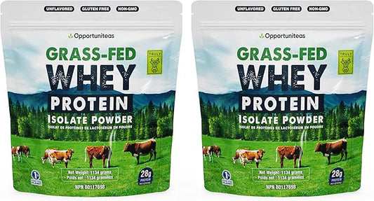 Opportuniteas Grass Fed Whey Isolate Protein Powder - Unflavored 28g Protein Powder Without