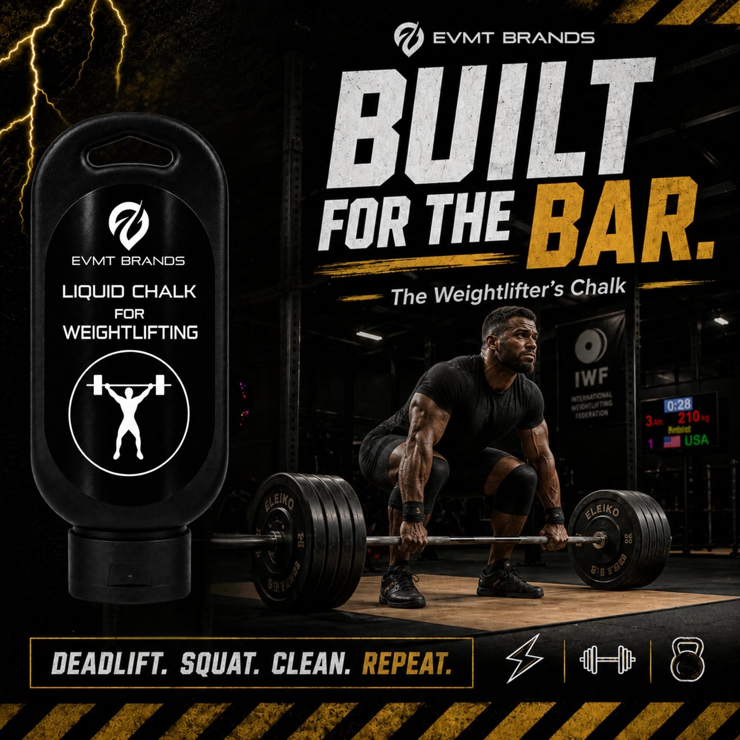 EVMT Liquid Chalk 2 Pack – Weightlifting Chalk for Powerlifting & Deadlift