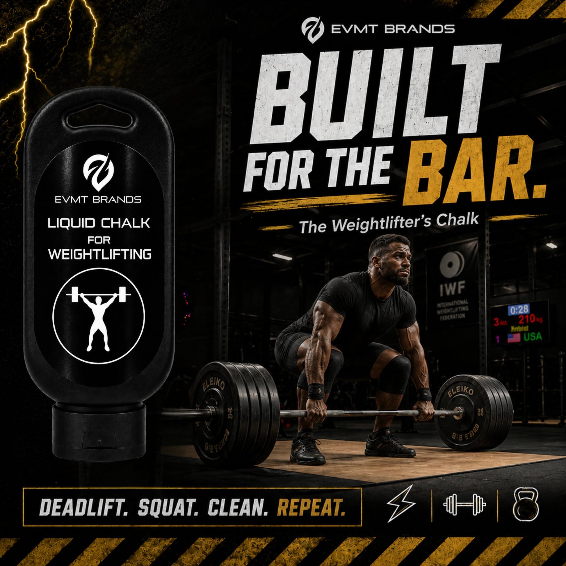EVMT Liquid Chalk 2 Pack – Weightlifting Chalk for Powerlifting & Deadlift