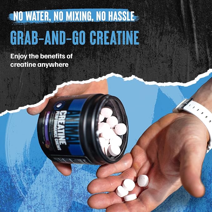 Animal Creatine Chews – Enhanced Creatine Monohydrate Chewable Tablets with AstraGin & Sea Salt, Max Absorption Pre Post-Workout, Lean Muscle Growth, Strength & Recovery, New Flavor Candy Crush’d