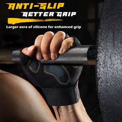FREETOO Fingerless Workout Gloves for Men,Padded Palm Weight Lifting Gloves
