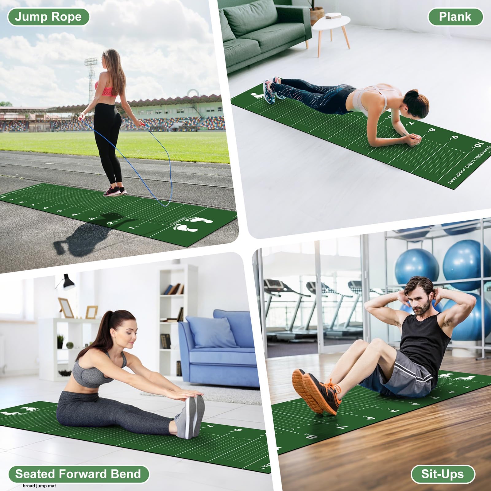 Newzela Broad Jump Measurement Mat for PE, Coaches and Track Jump Training