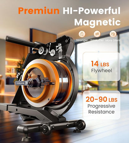 YOSUDA Magnetic/Water Rowing Machine for Home - Rower Machine Use with Bluetooth, App Supported, Rowing Machine for Taller Power Athletes, Comfortable Seat Cushion
