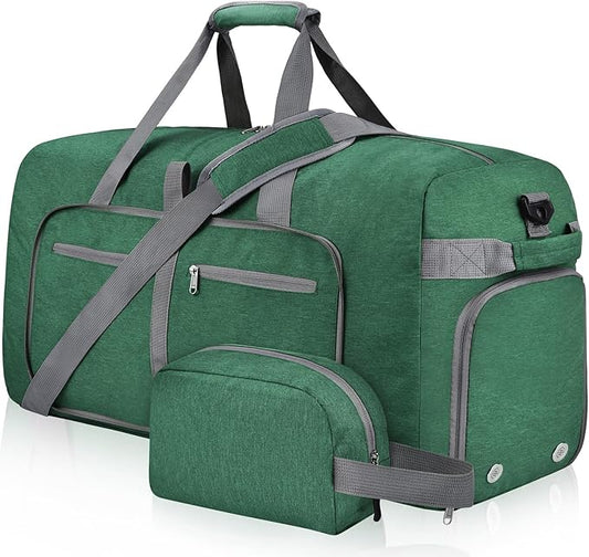 Felipe Varela Duffle Bag with Shoes Compartment and Adjustable Strap,Foldable Travel Duffel Bags