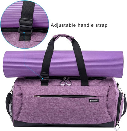 Kuston Sports Gym Bag with Shoes Compartment &Wet Pocket Gym Duffel Bag Overnight Bag for Men and Women