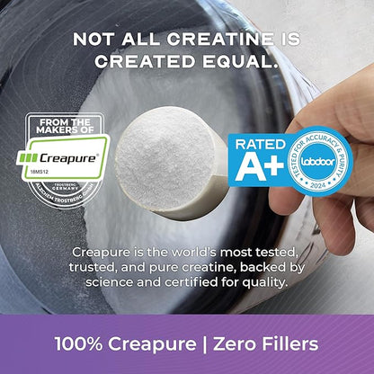 Muscle Feast Creapure Creatine Monohydrate Powder, Vegan Keto Friendly Gluten-Free Easy to Mix, Muscle Recovery Supplement, Trusted Creatine for Muscle Growth, Flavored Creatine, Natural Grape, 300g