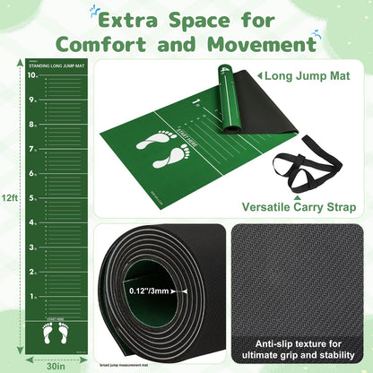 Newzela Broad Jump Measurement Mat for PE, Coaches and Track Jump Training