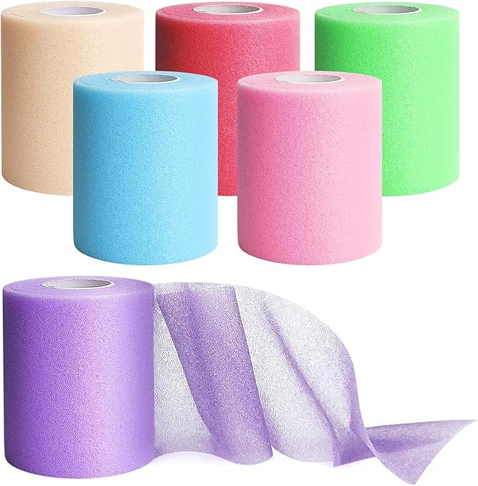 Prewrap Athletic Tape,6 Roll Pre wrap Headbands for Hair Soccer,Foam Underwrap Sports Wrap for Ankles Wrists Hands Knees Elbows 2.75 Inches X 12 Yards