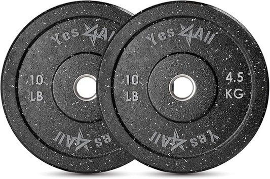 Yes4All 2" Bumper Plate, 10-190 LB Olympic Rubber Weight Plate with Steel Hub for WeightLifting, Strength Training, Home Gym, Less Impact, Absorb Bounce & Shock, Multiple Options