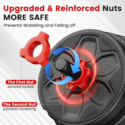 Adjustable Dumbbell Set, 20/33/45/70/90lbs Free Weight Set with Connector, 4 in1 Dumbbells Set Used as Barbell, Kettlebells, Push up Stand, Weight Set for Home Gym Suitable Men/Women