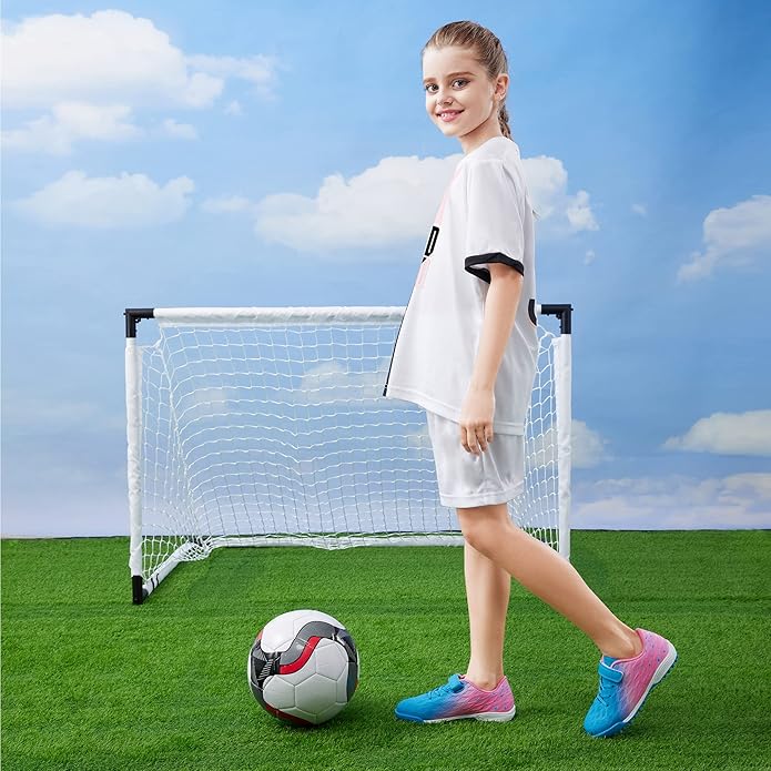 brooman Kids Indoor Soccer Shoes Boys Girls Soccer Cleats Athletic Turf Shoes