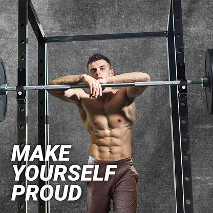 Yes4All Power Rack J-Hooks & Attachments ??Heavy Duty Barbell Holders Compatible with 2x2 & 3x3 Power Racks for Home Gym