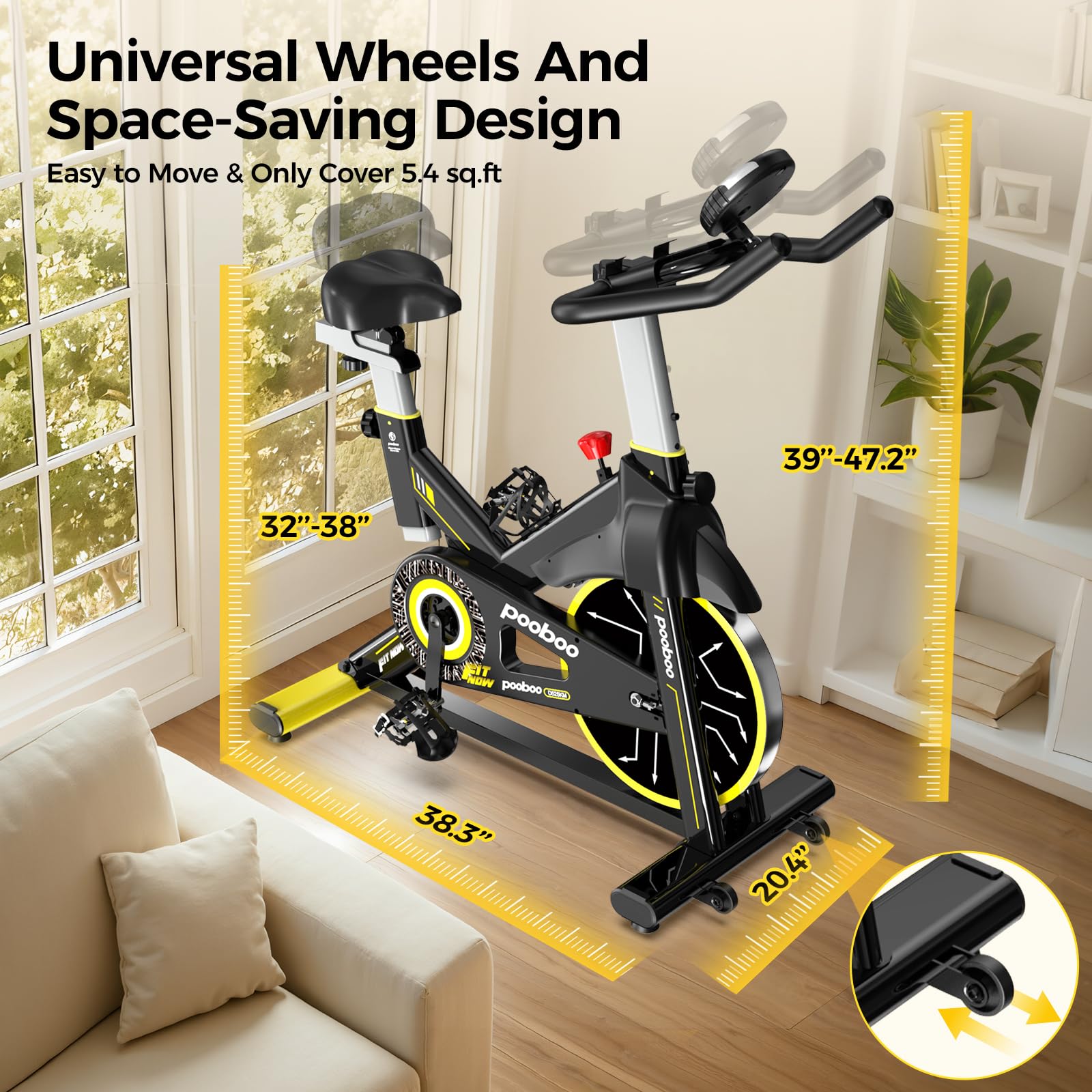 Exercise Bike,Stationary Bike for Home,Magnetic Indoor Cycling Bike
