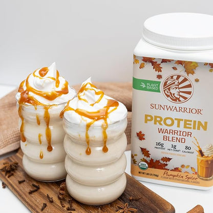 Sunwarrior Vegan Protein Powder Plant-Based USDA Organic Protein BCAA Amino Acids Hemp Seed Keto Friendly Soy Dairy Gluten & Synthetic Free Non-GMO, Pumpkin Spice Flavored 30 Servings