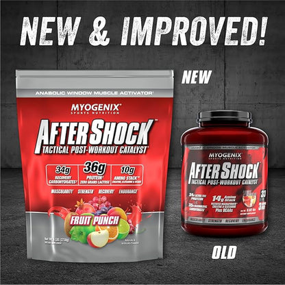 Myogenix Aftershock Post Workout ??Muscle Growth Whey Protein Powder ??Speeds Up Muscle Growth and Recovery ??Supports Joint Health and Replenishes Glycogen ??Fruit Punch, 6 lbs