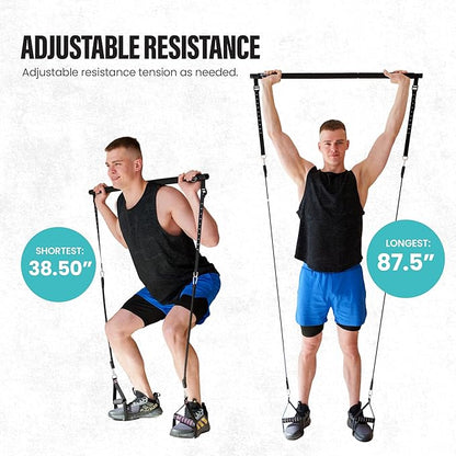 Upgraded Pilates Bar Kit ??39??Adjustable Exercise Equipment for Men, Women with 6X 20, 30, 40 lbs Resistance Bands with Adjustment Buckle ??Pilates Equipment for Home Workouts for All Fitness Levels