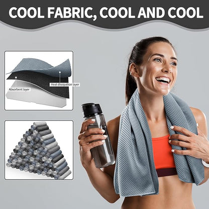 Honoson Cooling Towel Bulk - Neck & Face Cool Chilly Towels Microfiber Breathable Sport Sweat Rag for Gym, Yoga, Travel, Camping, Running, Outdoor