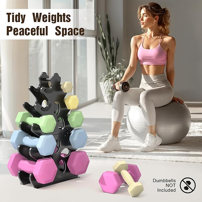 Weight Stand Home Gym Dumbbell Storage Weight Tree Holder (No Dumbbells Rack Only)