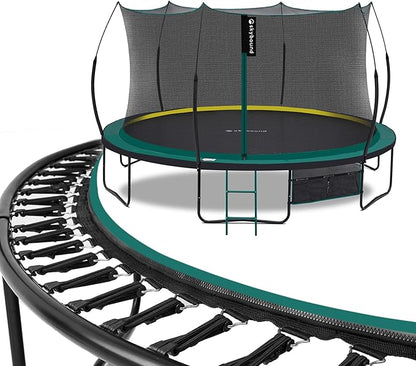 SkyBound 14 FT 12 FT 10FT 8FT 6FT Springless Trampoline for Kids and Adults - Recreational Trampolines with AntiRust Coating - Bungee Cords Outdoor Trampoline for Kids - No-Gap Design Zipper System