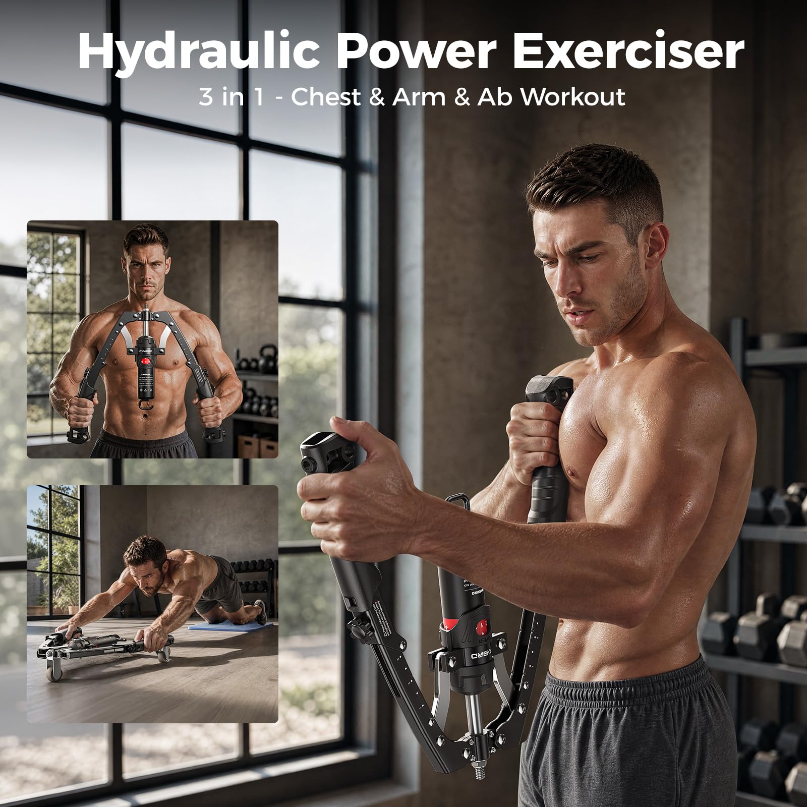 FLYBIRD Twister Arm Trainer, Hydraulic Power Core Twister Chest Workout Equipment, Adjustable