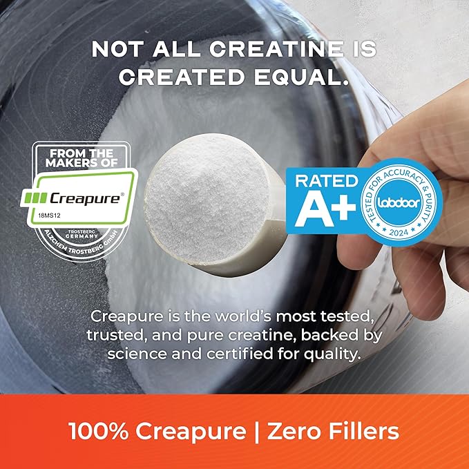 Muscle Feast Creapure Creatine Monohydrate Powder, Vegan Keto Friendly Gluten-Free Easy to Mix, Muscle Recovery Supplement, Trusted Creatine for Muscle Growth, Flavored Creatine, Natural Orange, 300g