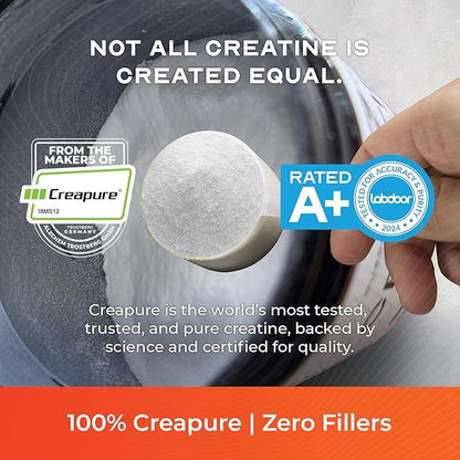 Muscle Feast Creapure Creatine Monohydrate Powder, Vegan Keto Friendly Gluten-Free Easy to Mix, Muscle Recovery Supplement, Trusted Creatine for Muscle Growth, Flavored Creatine, Natural Orange, 300g