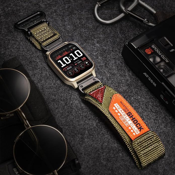 Rugged Nylon Sports Strap With Woven Loop Design, Compatible With Venu 2, 3, Plus, Sq, Sq 2, Music (Not 2S)