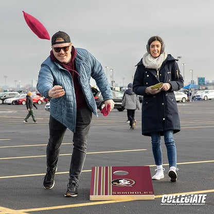 2' x 3' Solid Wood Cornhole Set with Direct Print HD Team Graphics – Great Gift for Any NCAA Fan! Bean Bag Toss Family Outdoor Games