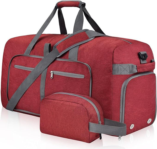 Felipe Varela Duffle Bag with Shoes Compartment and Adjustable Strap,Foldable Travel Duffel Bags