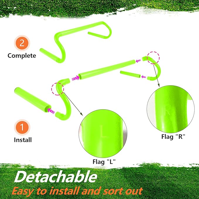 10 Pcs 6" Speed Agility Training Hurdles with 6 Marker Cone Durable Detachable Training Equipments Plyometric All Speed Hurdle for Athletes Soccer Basketball Football Practice