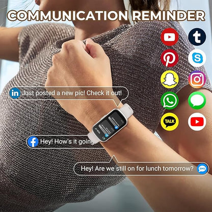 Health Fitness Tracker Smart Watch with 24/7 Heart Rate, Blood Oxygen, Sleep Tracker, Pedometer, 3 Colorful Bands & 3ATM Waterproof Activity Tracker with Step Calorie Counter, Starlight